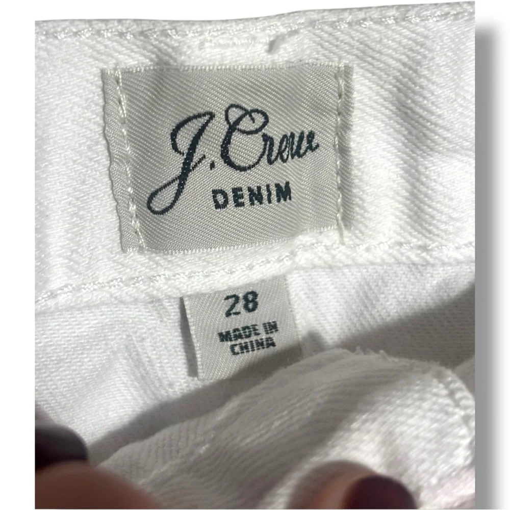 J. Crew White Denim Eyelet Hemline Detail Classic Preppy Feminine Mini Skirt - Picture 9 of 16